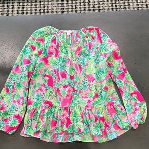 Like New Lilly Pulitzer Tensley Top peplum blouse XS